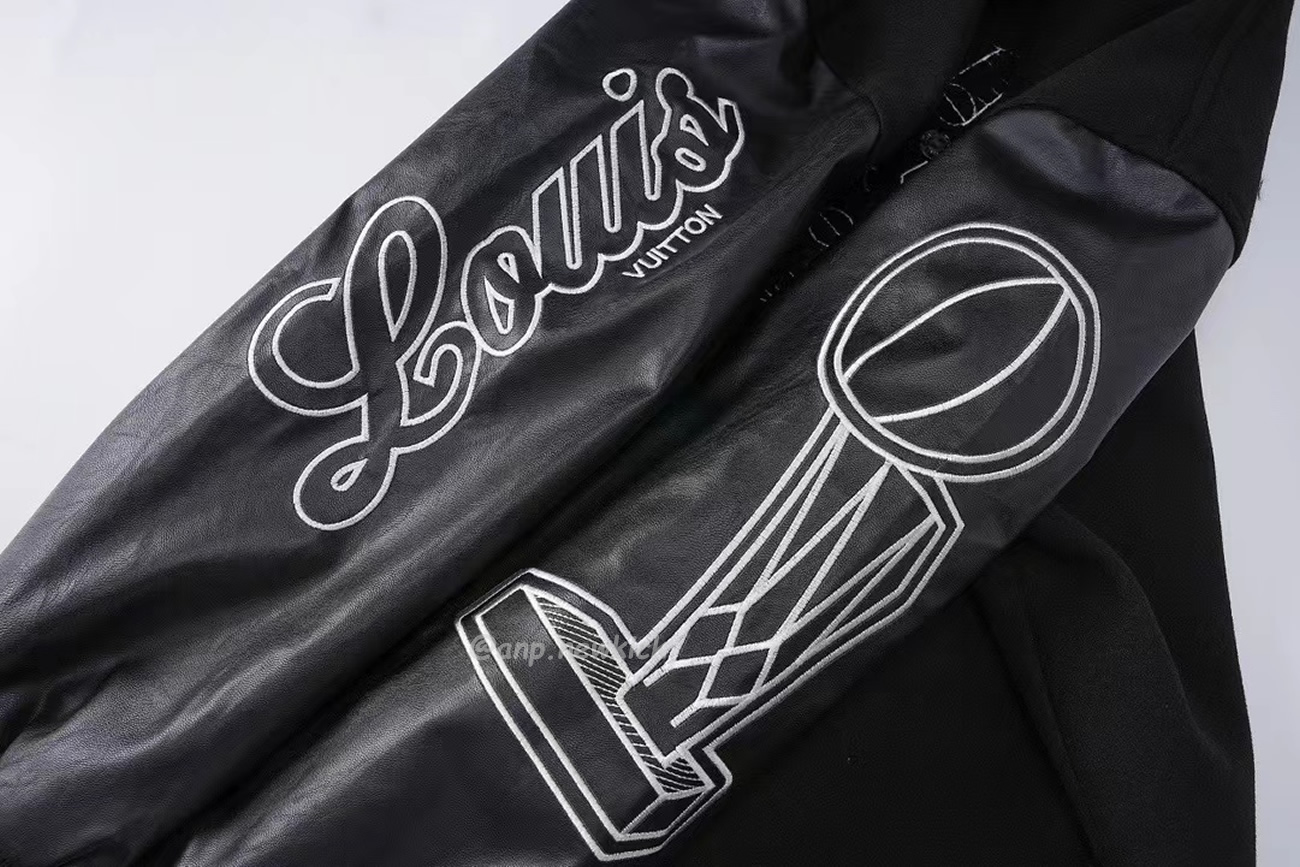 Louis Vuitton X Nba Leather Basketball Jacket Black (9) - newkick.cc